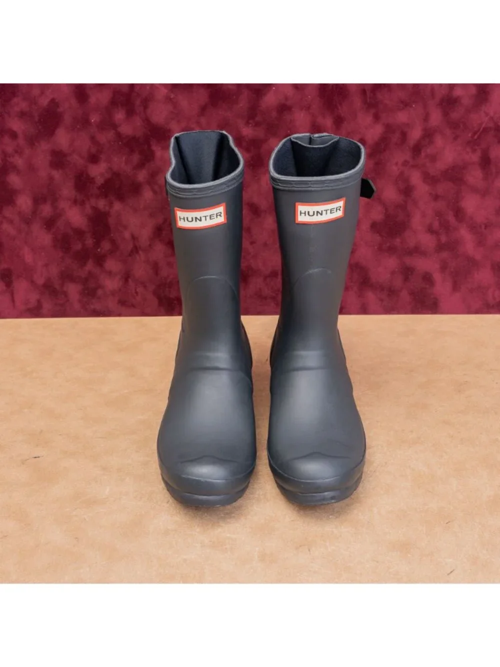 Hunter Wmn Original Back Adjustable Navy Festival Wellies Rubber Boots 6US EUR37